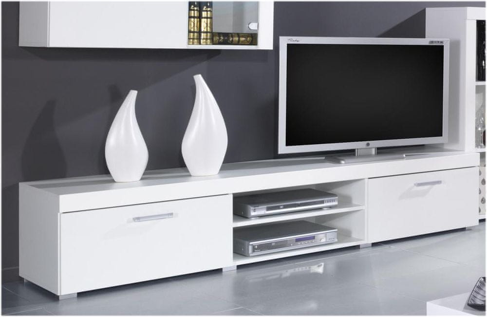 eoshop TV stolík Samba Reg 8, biela / biela lesk